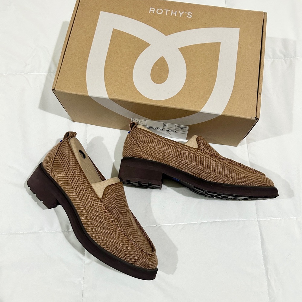 NWT Rothy’s The Lug Loafer - Teak Herringbone - Picture 3 of 6